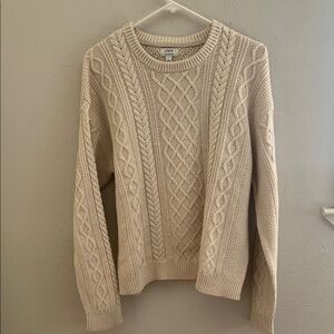 J crew 100% cotton Fisherman Sweater size L NWT